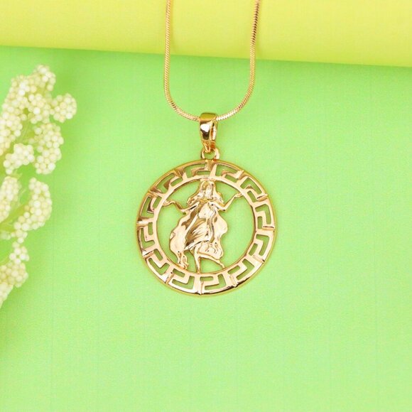 "Virgo Zodiac Pendant in Elegant Rose Gold with Fine Brass Craftwork, XPPT1333 - Picture 2 of 13